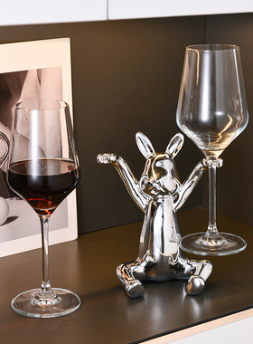 速发餐奢高档兔子红酒架杯架摆件客厅餐边酒柜创桌酒托轻意家居装