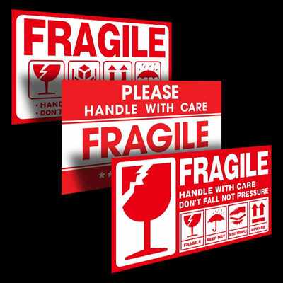 易碎品英文标签贴纸fragile标贴标识跨境国际物流发货不干胶唛头