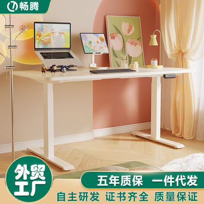 畅腾电动升降桌 升降电脑桌升降办公桌单人升降桌双电机升降桌腿