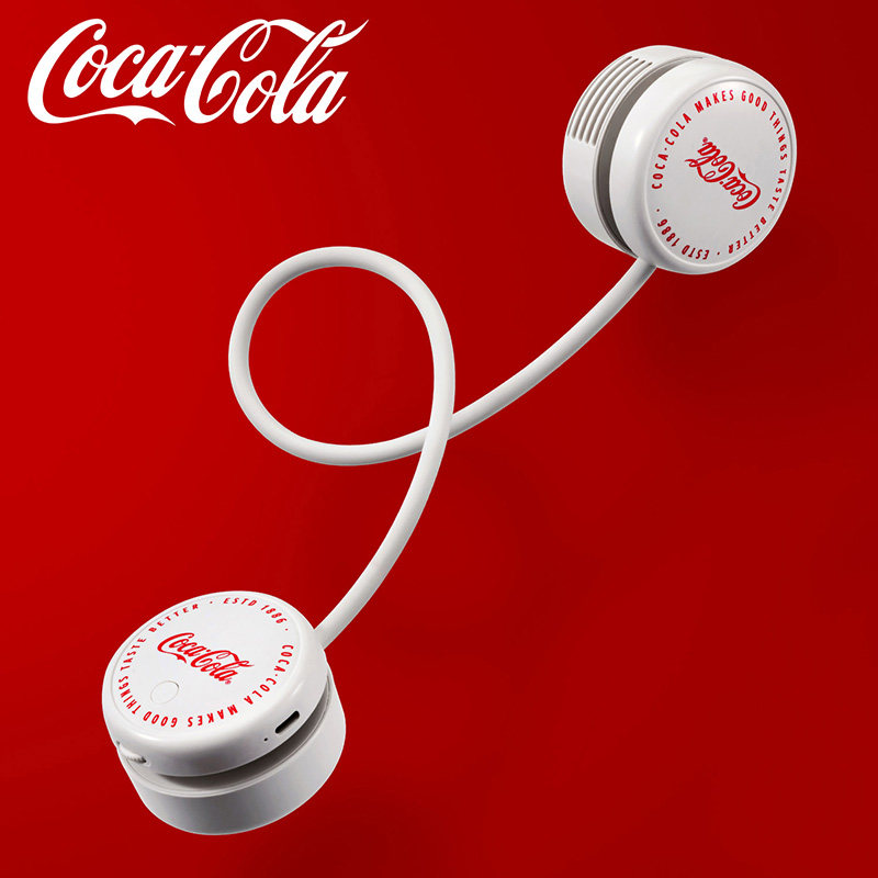 可口可乐 (CoCa-Cola) T85联名圆球挂脖小风扇静音长续航2026新款男女同款高颜值户外大风量