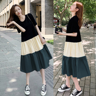 孕妇胖mm显瘦短袖 netx 夏季 女装 连衣裙藏肉T恤裙200斤 ROAD加大码