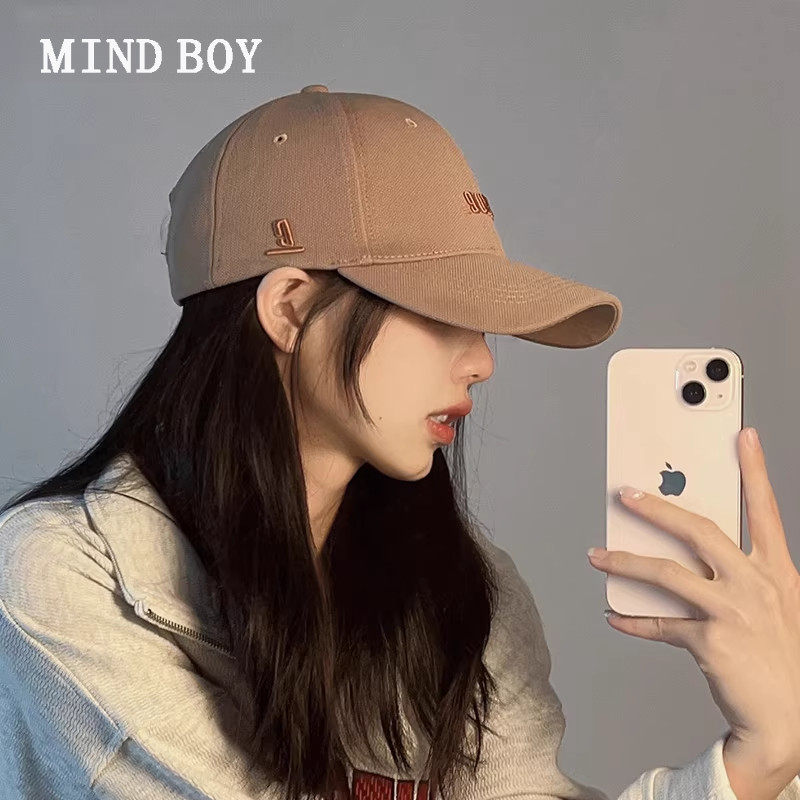 MIND BOY帽子硬顶棒球帽男百搭深顶遮阳帽可调节显脸小鸭舌帽女