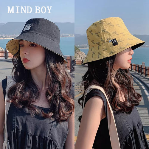 MIND BOY渔夫帽女显脸小春季防晒防紫外线遮阳帽双面盆帽子女夏季