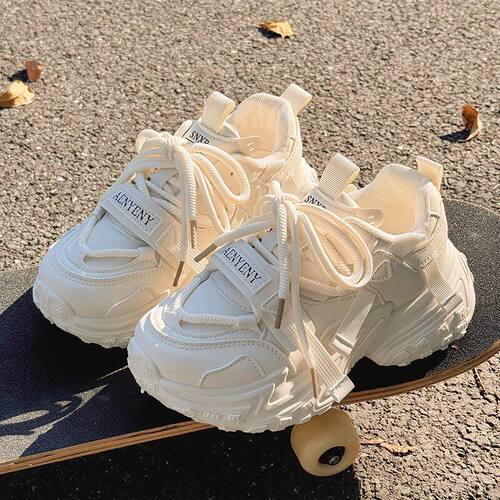 英国DGKP老爹鞋女2026新款春秋厚底小白鞋百搭加绒配阔腿裤运动鞋