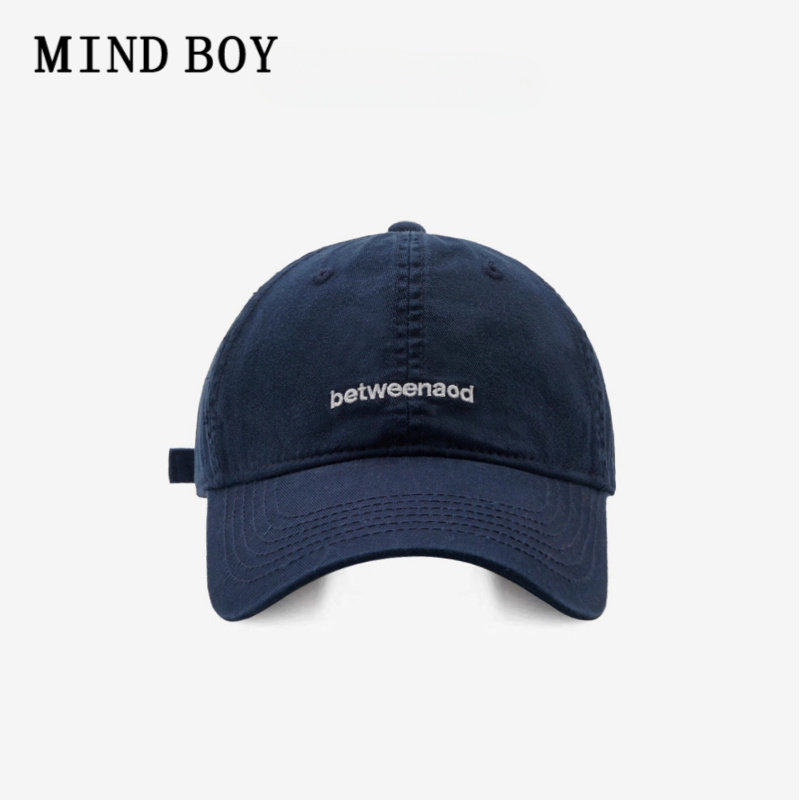 MIND BOY简约时尚百搭刺绣软顶棒球帽男韩版情侣显脸小鸭舌帽女生