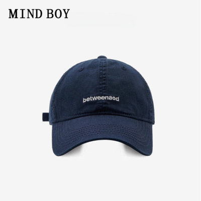 MIND BOY简约时尚百搭刺绣软顶棒球帽男韩版情侣显脸小鸭舌帽女生