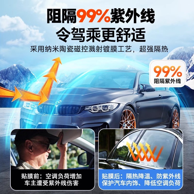 腾势D9 DM-i 汽车贴膜全车膜N7防爆隔热膜ev前挡玻璃车窗.N8太阳