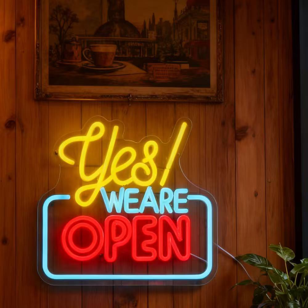 亚马逊热卖OPEN室内发光灯牌霓虹灯led霓虹灯招牌广告牌指示牌