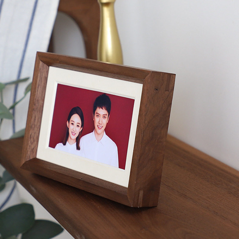 手工实木相框结婚登记照相框现代简约情侣写真相框6寸8寸相框批发