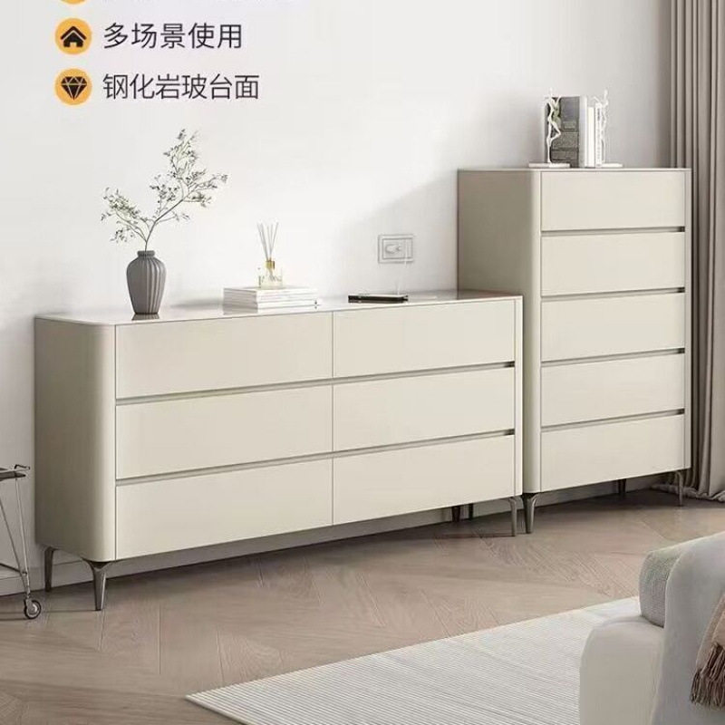 全实木五斗柜意式轻奢简约现代客厅卧室床尾置物柜多层储物收纳柜