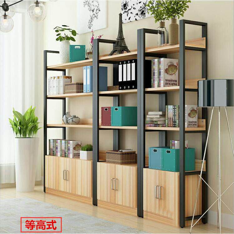 创意书架简易置物架客厅隔断书柜钢木组合储物货架收纳落地展示架