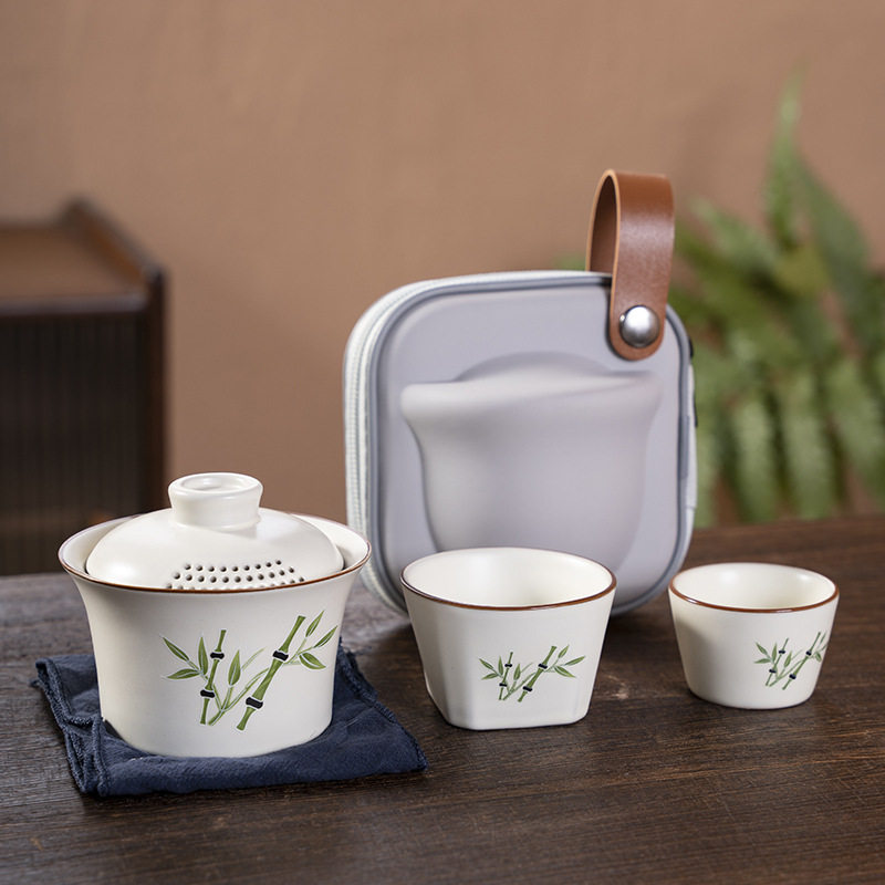 便携式旅行茶具小套装随身户外露营快客杯一壶二杯泡茶壶喝茶杯子