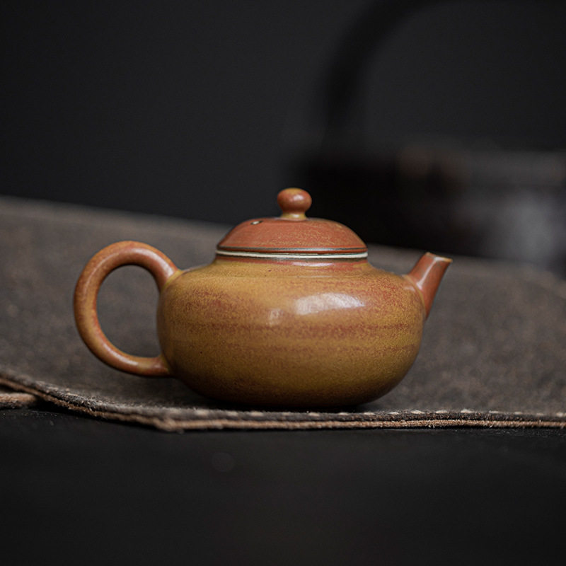复古窑变小泡茶壶陶瓷家用带过滤泡茶器茶玩西施单壶茶具