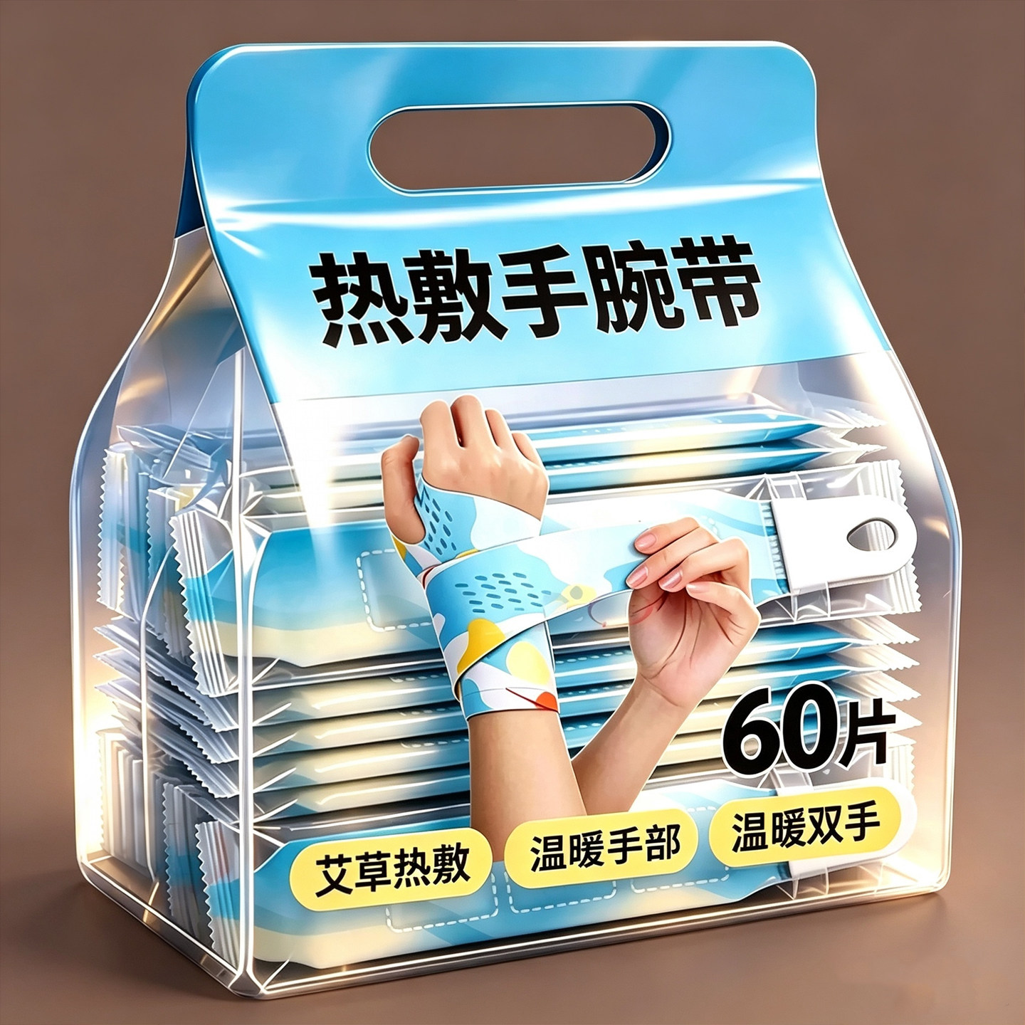 暖手贴手腕宝妈妈鼠标暖宝宝护腕热敷蒸汽自发热手握腕带加热