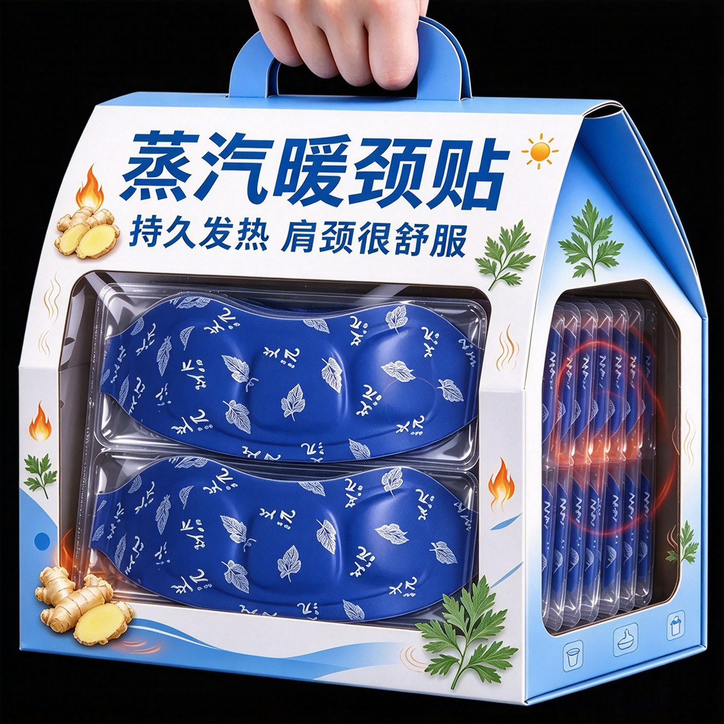 艾草暖颈贴自发热热敷贴护颈贴颈部保暖贴暖脖暖宝宝便携独立包装