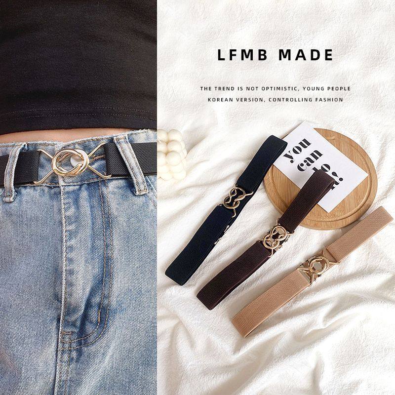 方便对扣腰带女装饰腰封配裙子复古松紧弹力宽皮带百搭简单束腰女