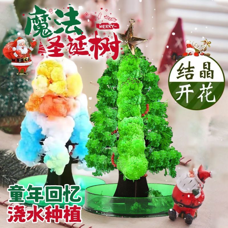 纸树开花浇水圣诞树七彩魔法