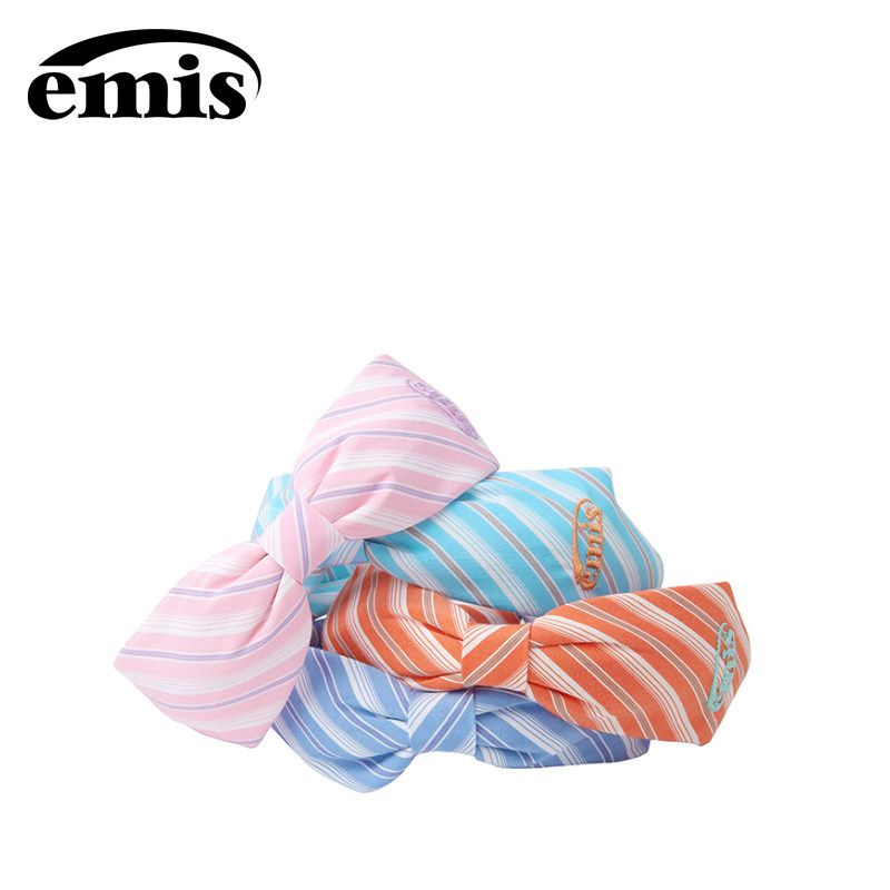 emis发箍细条纹缎发带蝴蝶结头饰洗脸发带高级感日常外戴头箍发饰