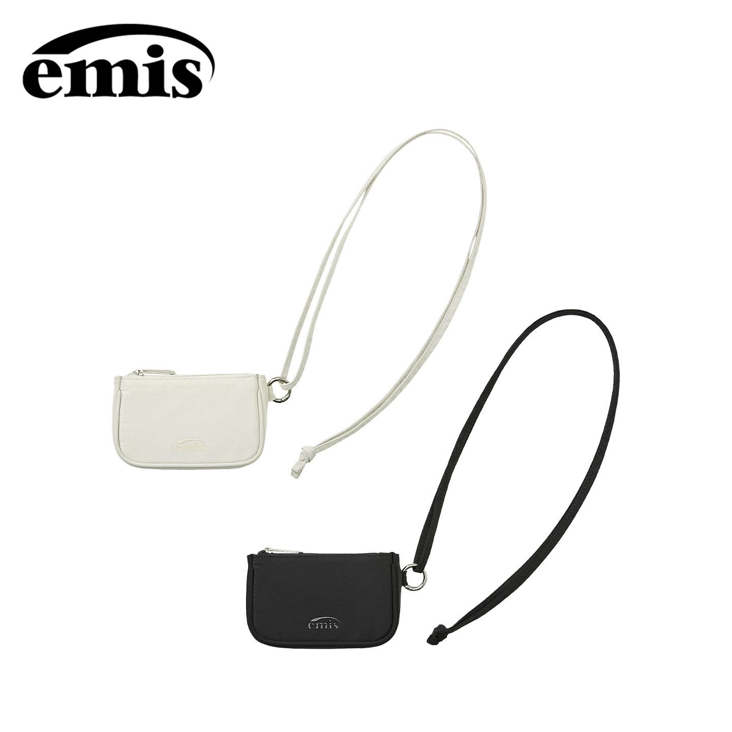 emsi韩系同色系拉链卡包挂饰包图片