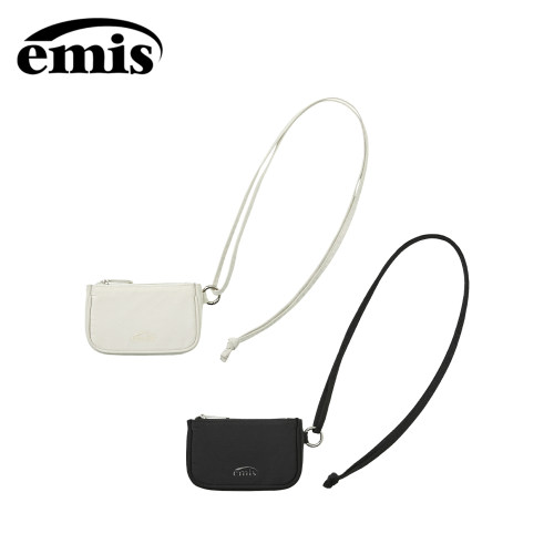 emsi韩系同色系拉链卡包挂饰包