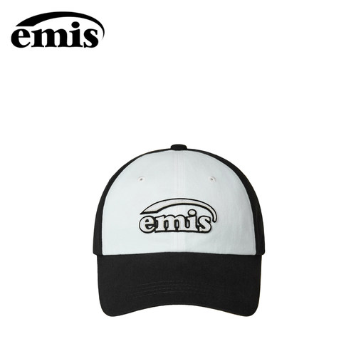 emis黑白拼色刺绣logo经典棒球帽