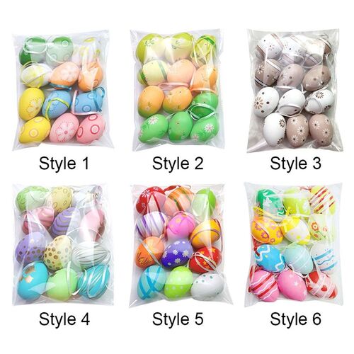 新品.12pcs Plastic nEaster Eggs Happy Easter Decorations Pai