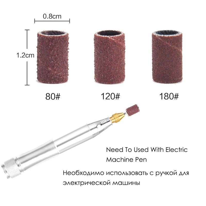 新品100/50pc Sanding Cap Bands For Electric ManicUure Machin - 实物图