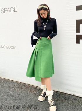 极速Skirt 2021 new autumn and winter Hloose A-line skirt wom