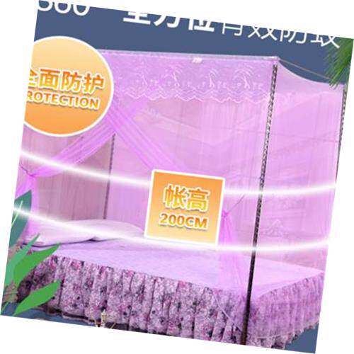 新品单开门蚊帐18米12m大床2米老式方顶家用加密厚T1米5床纹账带