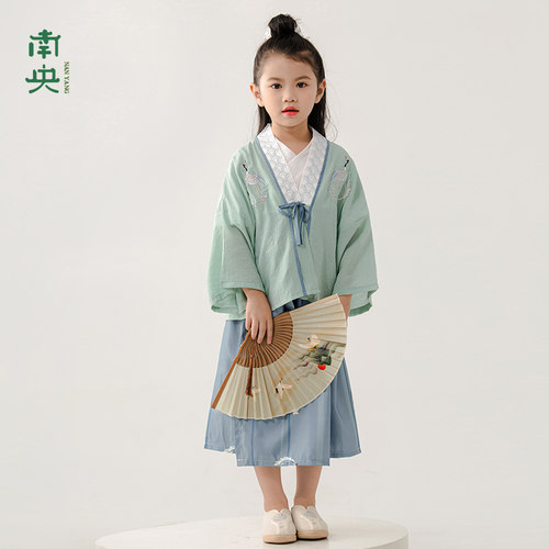 新品高端男童汉服秋n季宝宝古装中国风女童长袖裙子儿童唐装套装
