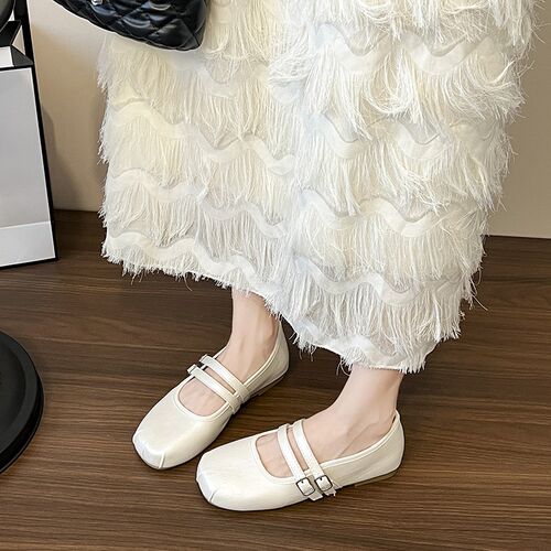 新品法式银色平底单鞋女2026新款春F夏季配裙子晚晚鞋芭蕾舞软底