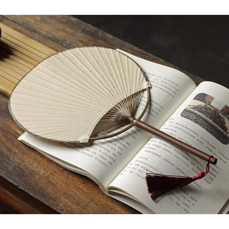极速扇子古典日式和风团扇空白宣纸手G工竹蒲扇古风汉服圆扇纨扇