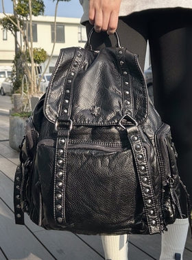 大容量真皮双肩包女2025新款韩版纯皮书包羊皮软皮时尚女士背包女