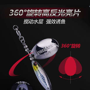 FISHANT飞蚂蚁小飞旋旋转亮片复合亮片远投翘嘴白条马口路亚假饵