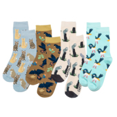 全棉OWL猫头鹰parrot黑凤头葵花鹦鹉蓝鹪鹩小鸟猫cat女袜堪培拉