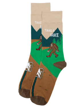 舒适棉质大脚怪户外远足徒步旅行TAKE A HIKE Bigfoot中筒男袜RH