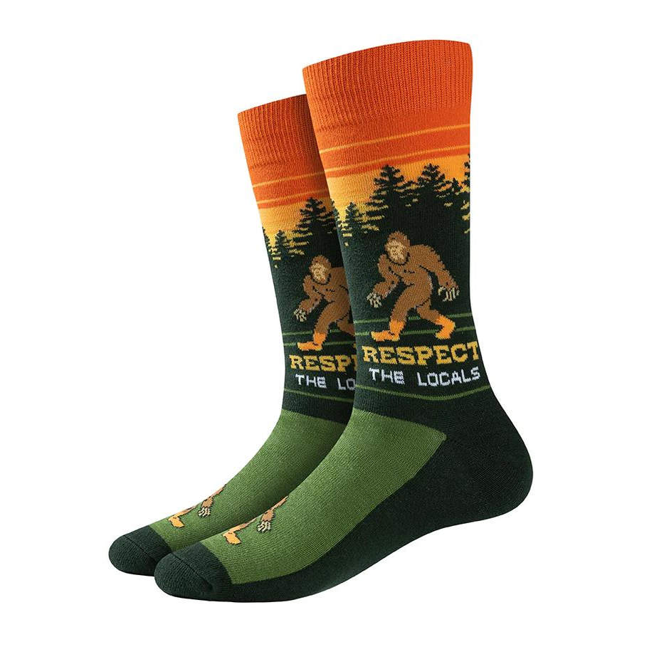 舒适棉质请尊重当地人Respect the Locals Bigfoot大脚怪男袜HAR