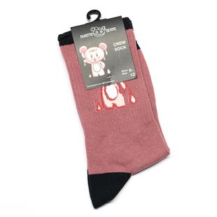 BEARS 潮袜CHAOTIC 舒适棉质混乱 熊图案中筒男女同款