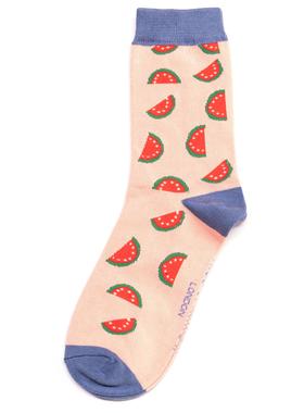 竹袜竹纤维抗菌防臭Watermelon西瓜图案中短筒女袜MS