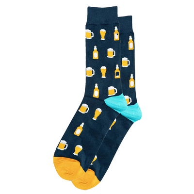 男士竹袜竹纤维抗菌防臭透气排湿一起喝啤酒BEER中筒男袜BA099