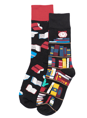 舒适棉质书本读书书房男女同款情侣中短筒袜35-40码FUNNY SOCKS