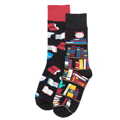 舒适棉质书本读书书房男女同款情侣中短筒袜35-40码FUNNY SOCKS