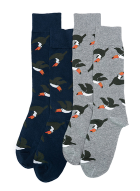 海岛风情Pima比马棉无骨对目彩虹巨嘴鸟Toucan对口中筒男袜2色TBM