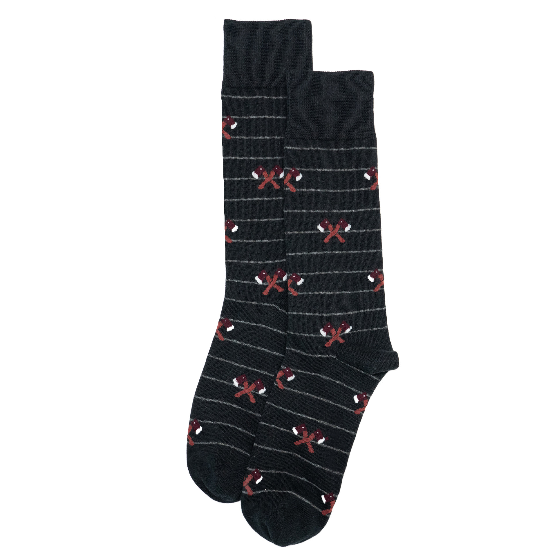 舒适棉质交叉的斧头斧子条纹无骨对目对口中筒男袜CS042