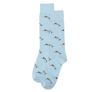 舒适棉质箭鱼图案无骨对目中筒男袜CS024