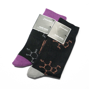 舒适棉质咖啡因化学分子式摩卡意式浓缩中筒男袜潮袜SOCK GEEKS