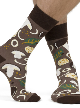 舒适棉质腌蘑菇Mushrooms Marinated食物无骨对目对口中筒男袜SO