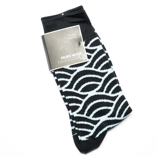 舒适棉质海浪涌动潮汐潮水涌浪图案中筒绅士男袜潮袜SOCK GEEKS