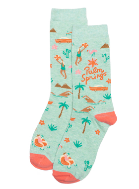 舒适棉质PALM SPRINGS DESTINATION加利福尼亚州棕榈泉女袜RH