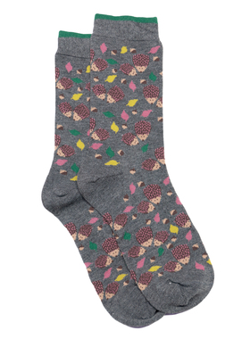 女士竹袜竹纤维抗菌防臭透气防过敏刺猬母子无骨对目女袜THO859